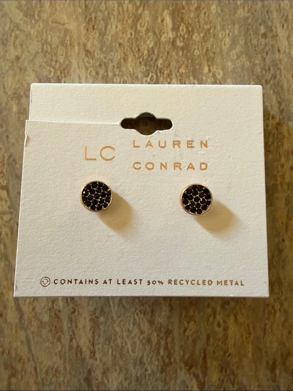 LC Lauren Conrad Pavé Round Stud Earrings